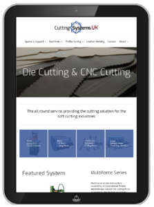 Tablet with Cutting Presses Website from Creatively Yours-01 Cutting Presses Website Website Design Kettering from Creatively Yours