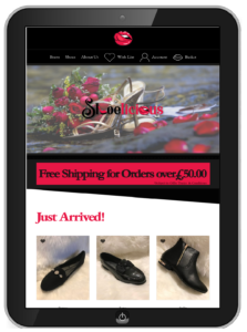 Tablet with Shoelicious Shoes Website from Creatively Yours-01 Shoelicious Shoes website from Creatively Yours